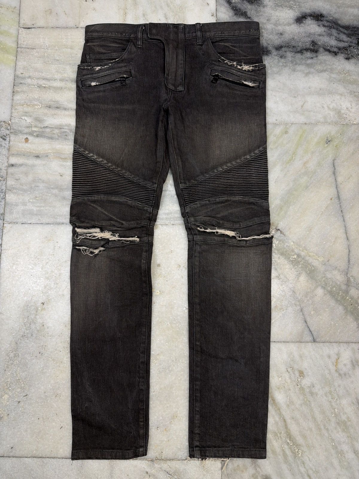 Balmain Balmain paris black Biker jeans Size US 33 - 15 Thumbnail