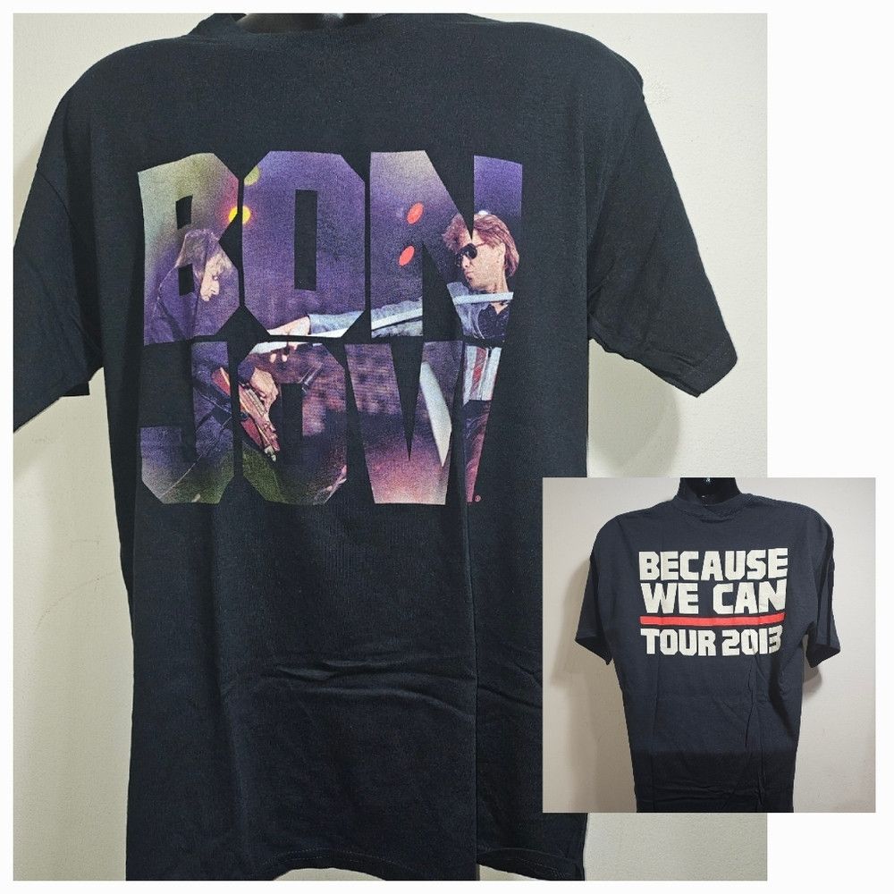 Gildan NEW Bon Jovi Tour 2013 Graphic T-Shirt Men Large Black Size US L / EU 52-54 / 3 - 1 Thumbnail