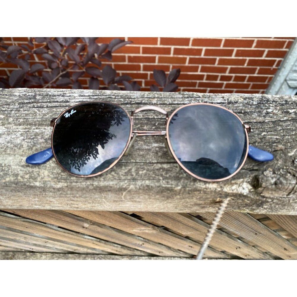 RayBan Vintage 90s Ray-Ban RB3447 Round Metal 9003/96 Sunglasses Size ONE SIZE - 5 Thumbnail