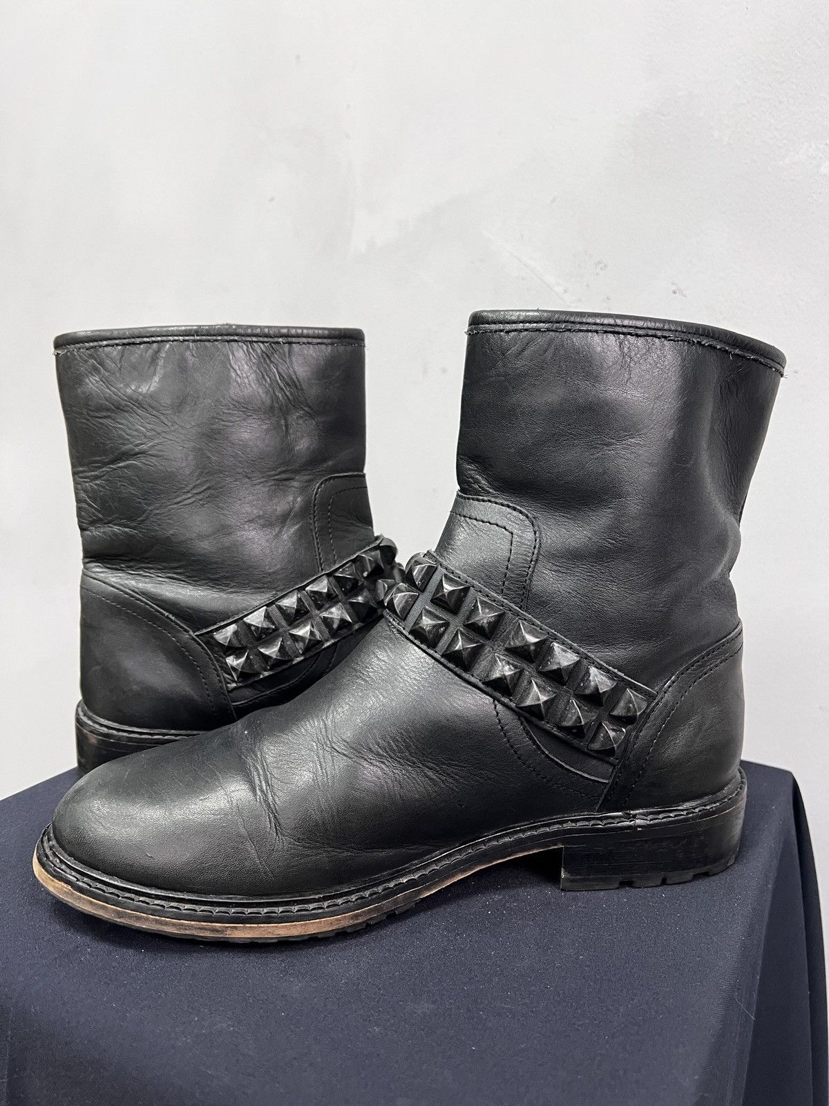 Hedi Slimane Hedi slimane style studded leather boots hype 90s Size US 7.5 / EU 40-41 - 9 Thumbnail
