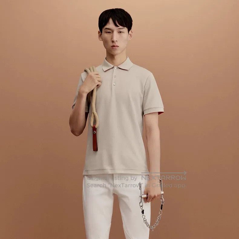 Hermes Hermes Polo men's equestrian series short-sleeve, stone gr Size US XL / EU 56 / 4 - 6 Thumbnail