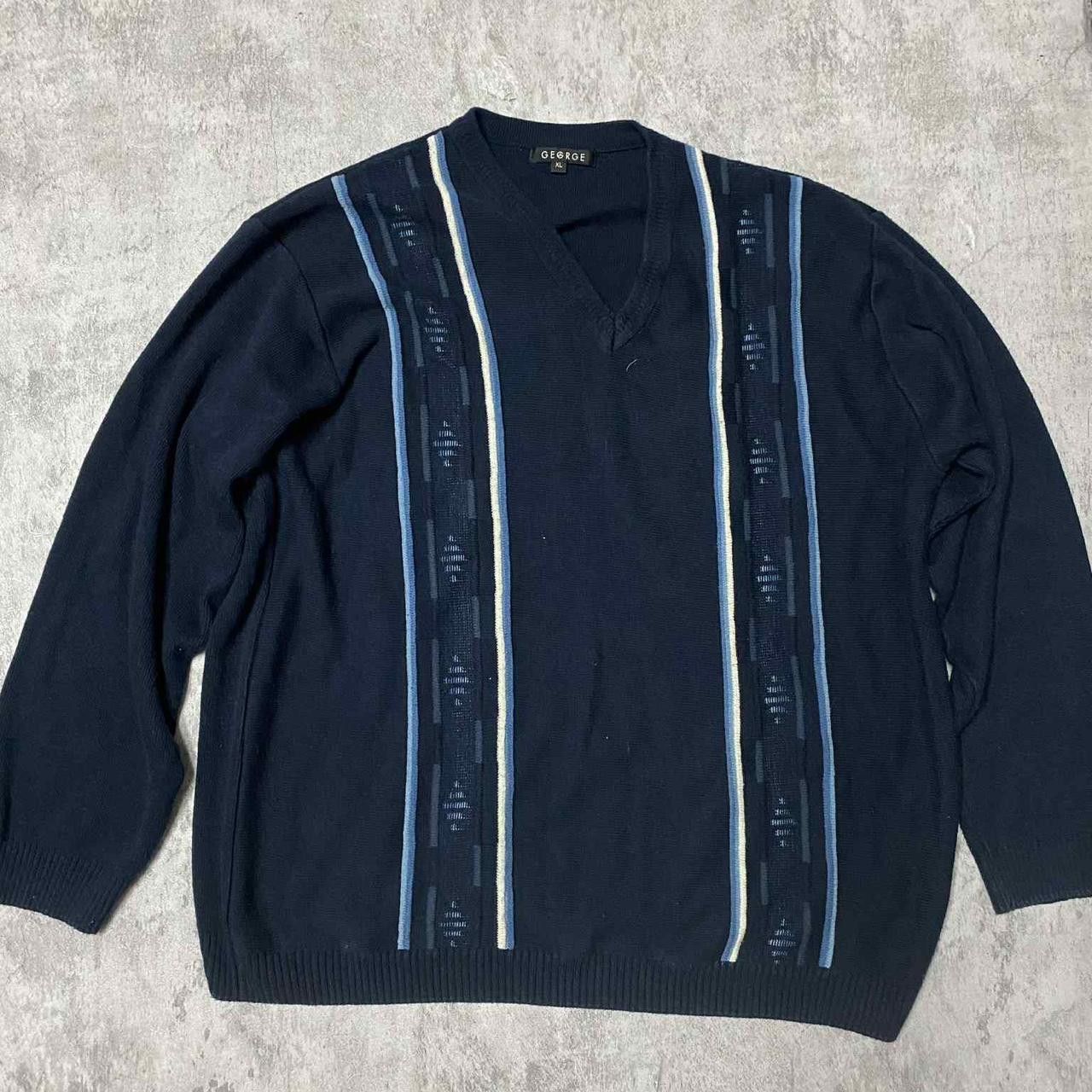 Other Navy blue striped sweater with a retro vibe knitwear Size US XL / EU 56 / 4 - 1 Thumbnail