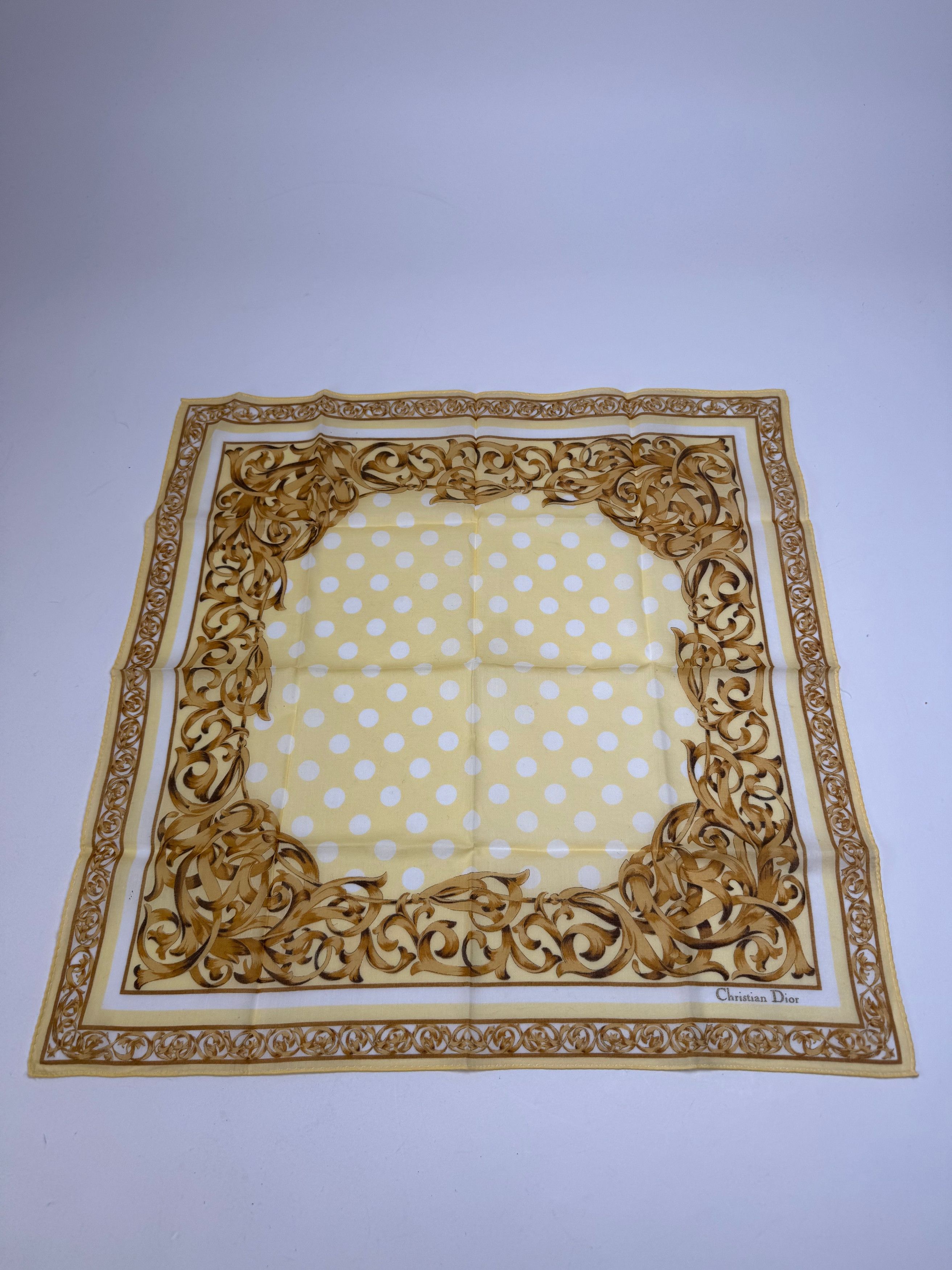 Dior Vintage Baroque Scarf White Gold Size ONE SIZE - 1 Thumbnail