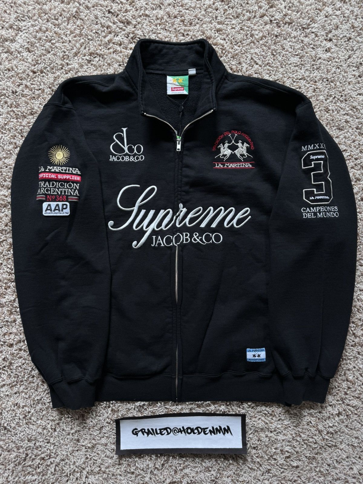 La Martina × Supreme La Martine Jacob & Co Supreme Zip up navy