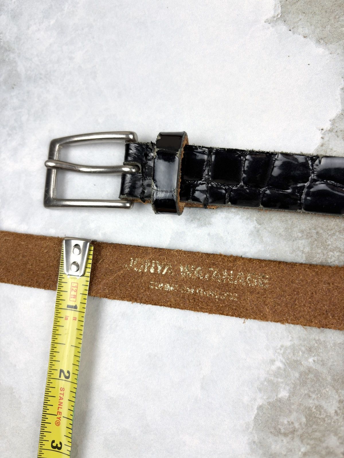 Junya Watanabe Junya Watanabe Crocodile Embossed Leather Belt Black Size ONE SIZE - 3 Thumbnail