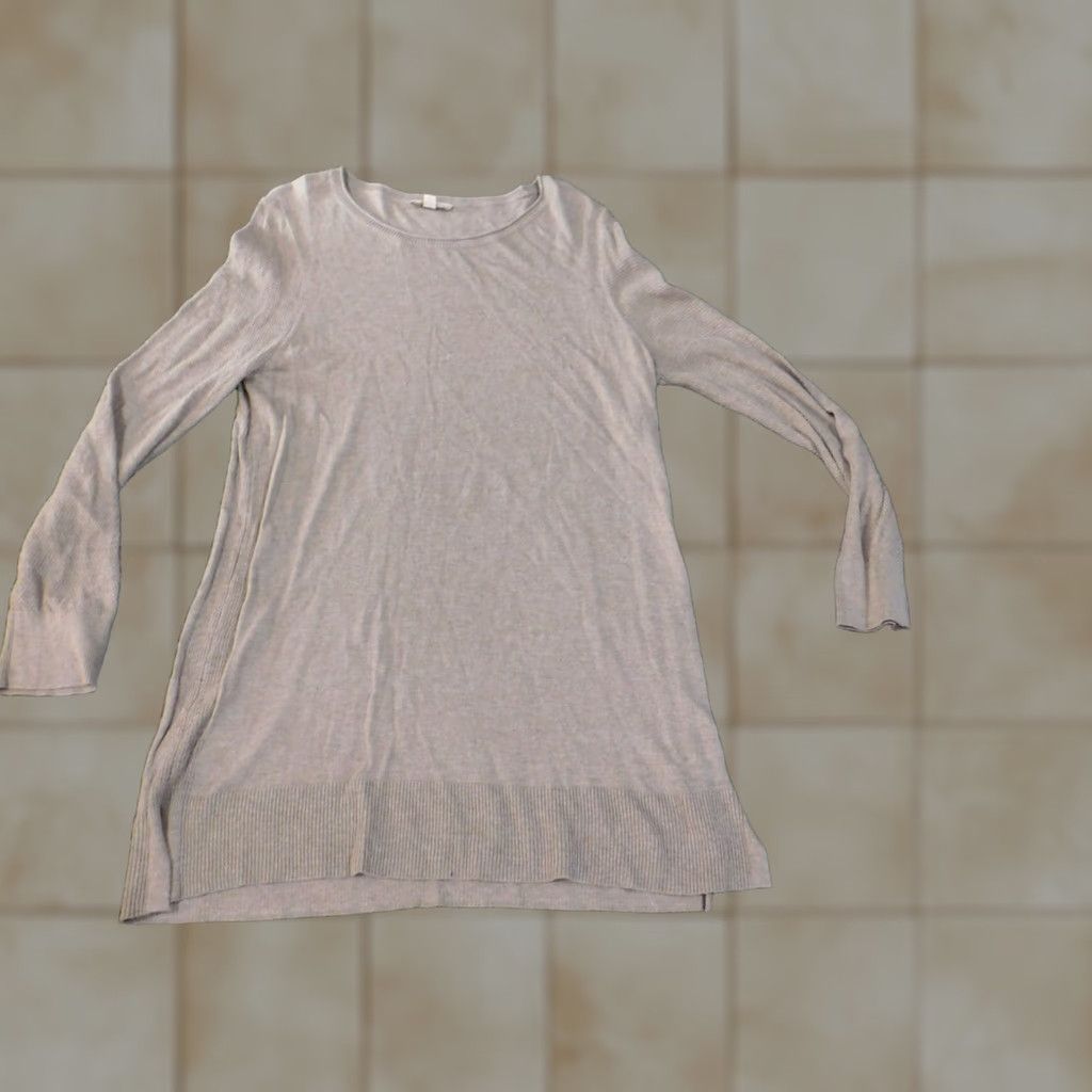 Loft LOFT Sweater Pullover Long Sleeve Round Neck Beige Cotton Rayon Knit Regular Ladies L Size L / US 10 / IT 46 - 1 Thumbnail