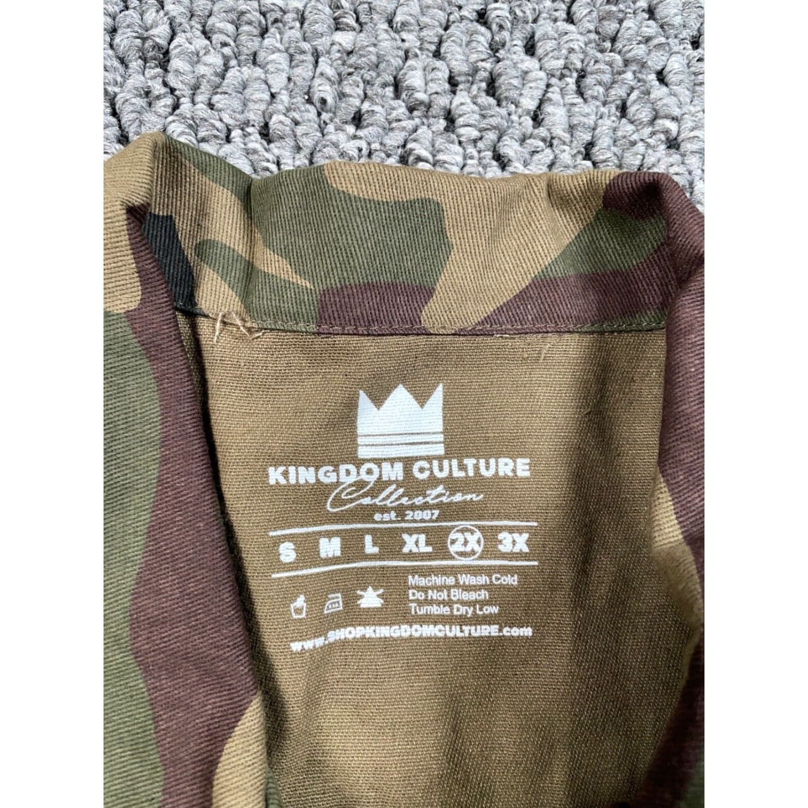 Vintage Love God Camouflage Shirt Jacket Women's XL Green Camo Lightweight Streetwear Size XL / US 12-14 / IT 48-50 - 3 Thumbnail