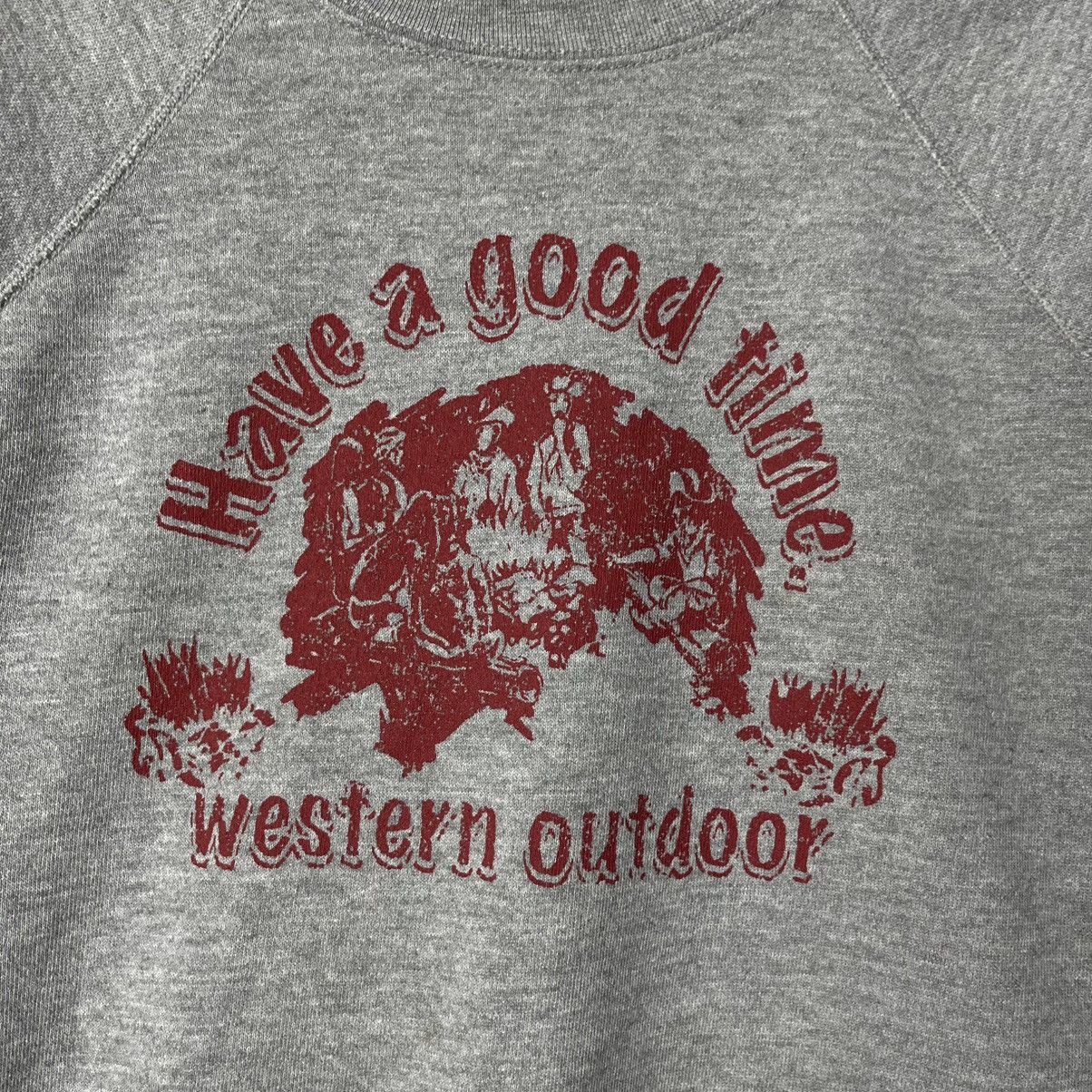 Edwin Vintage 80s Edwin Western Outdoor Crewneck Sweatshirt Gray Size US L / EU 52-54 / 3 - 3 Thumbnail