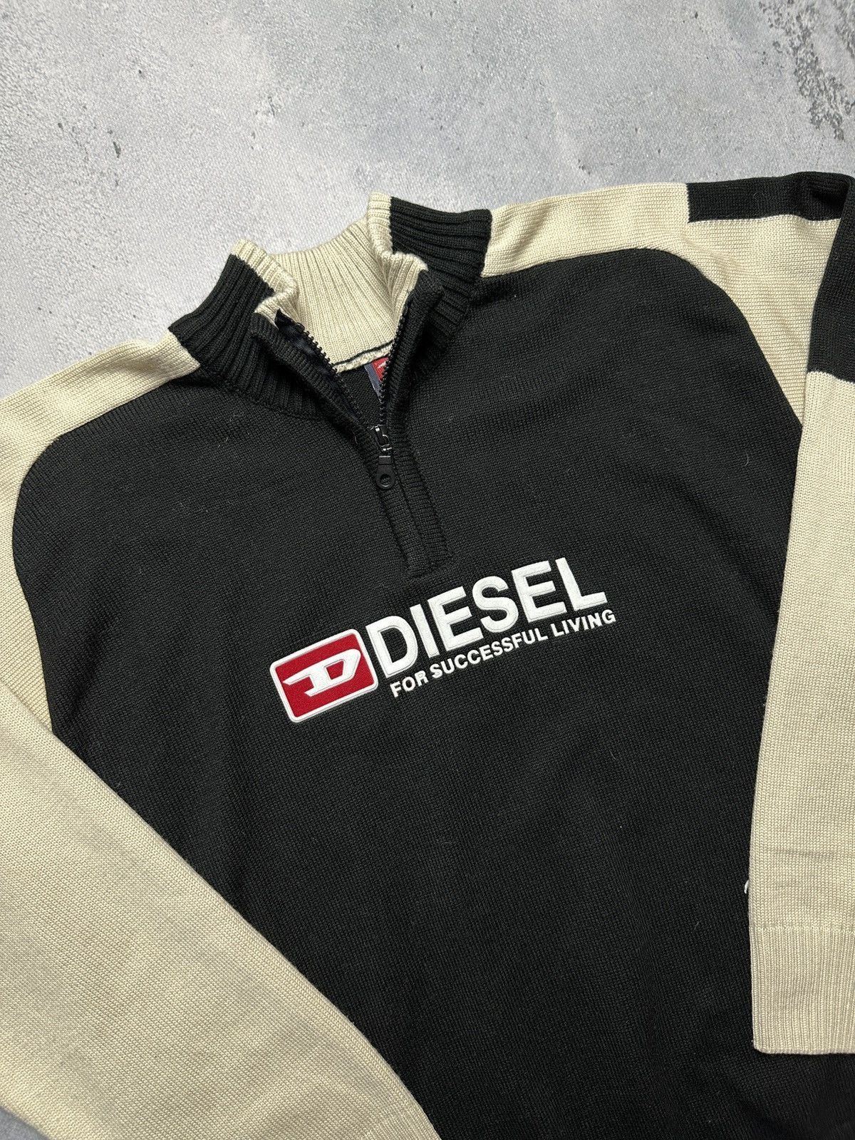Diesel Diesel Vintage Distressed Knitwear Wool Half-Zip Sweater 90s Size US M / EU 48-50 / 2 - 6 Thumbnail