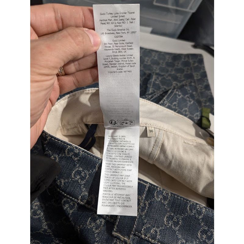 Gucci o1rshd1 Coated GG Denim Cargo Pant in Blue Size US 34 / EU 50 - 21 Thumbnail