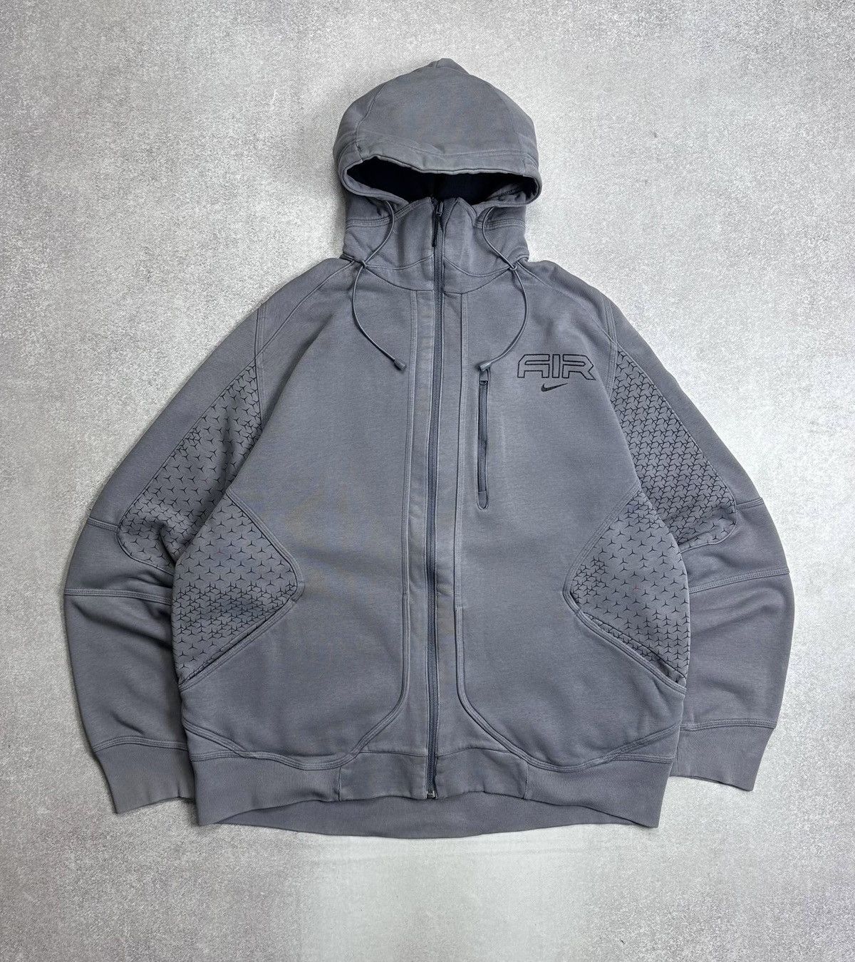 Nike Vintage 90s Nike Air Big Logo Ninja Hood Zip Hoodie XL Size US XL / EU 56 / 4 - 1 Thumbnail