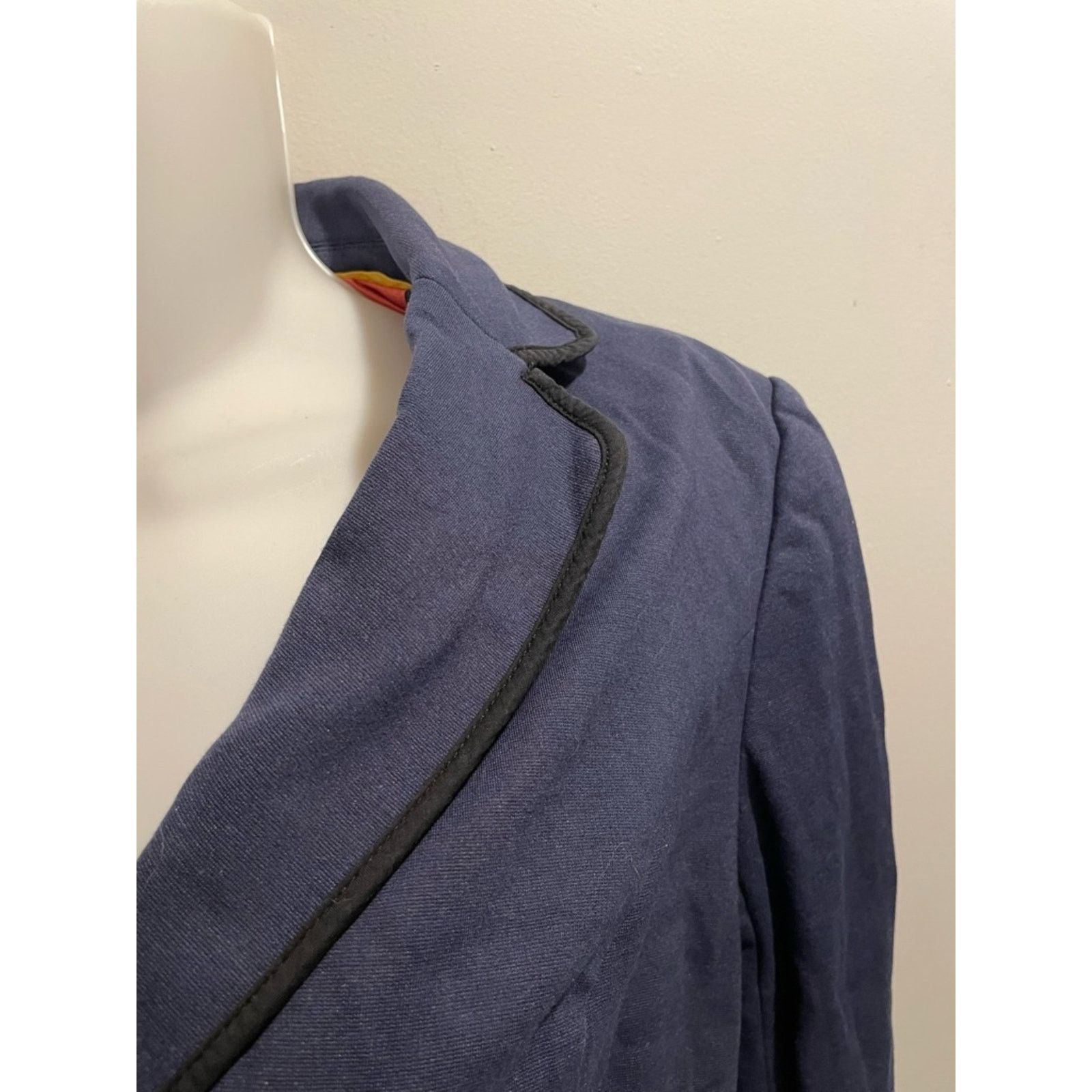 Boden Boden Size 10R Navy Fully Lined Blazer Black Piping Floral Size M / US 6-8 / IT 42-44 - 3 Thumbnail