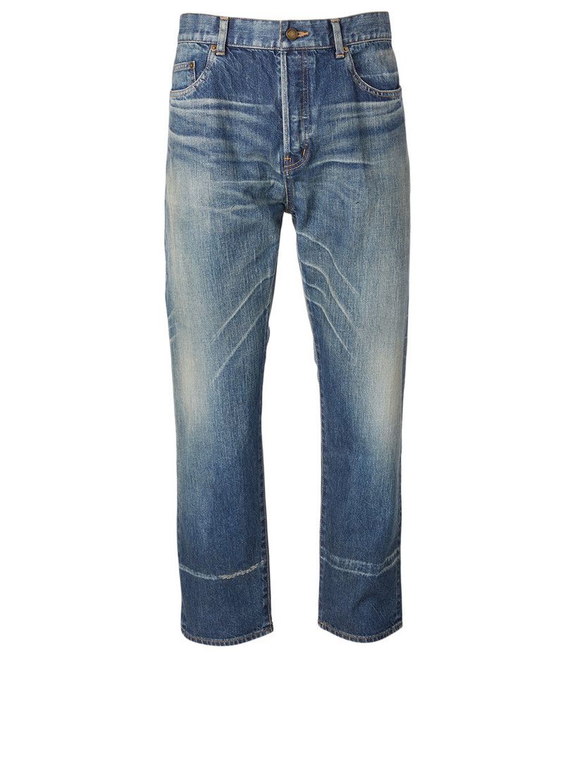 image of Saint Laurent Paris Oc11Z10524 Straight-Fit Jeans In Blue, Men's (Size 34)