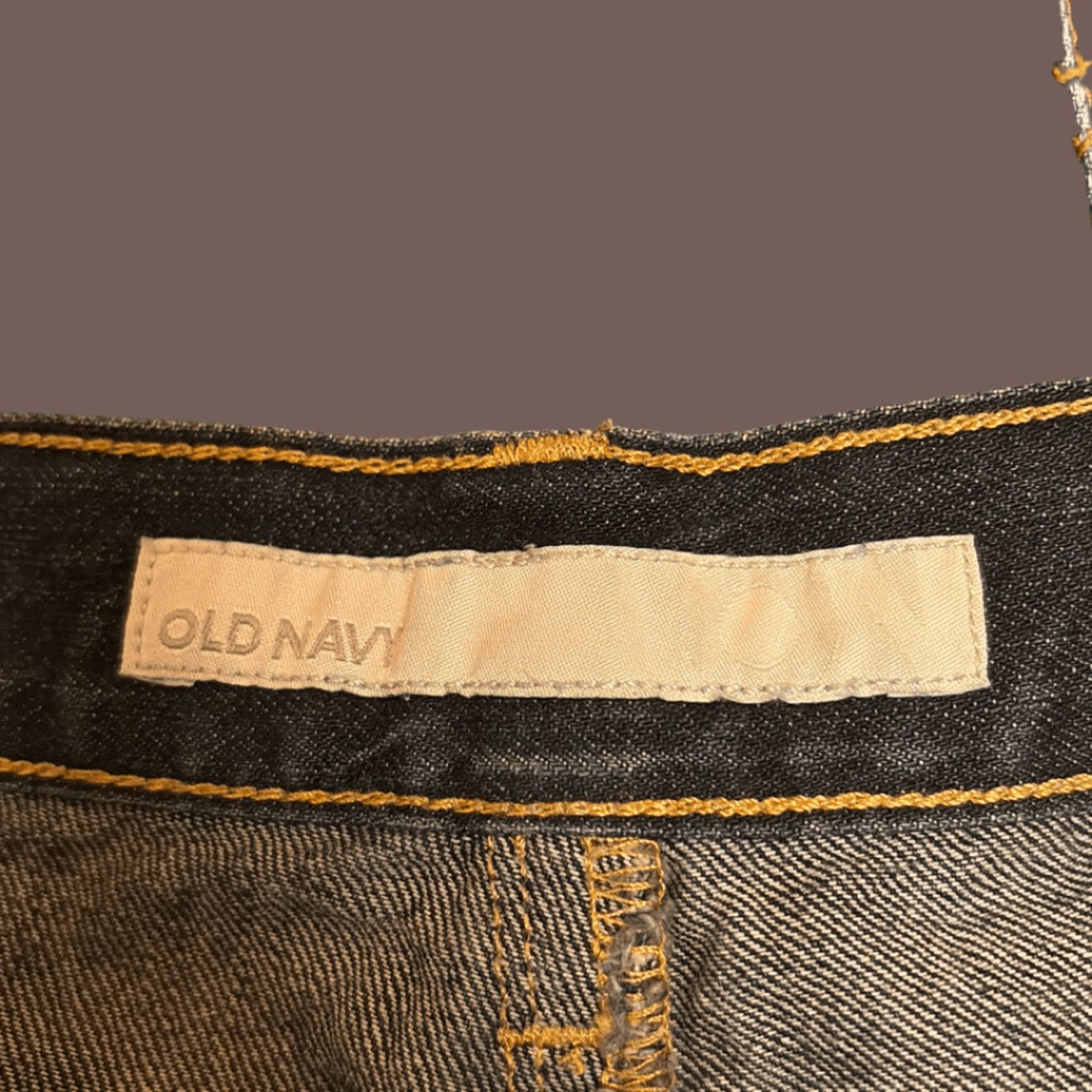 Old Navy VTG Denim Mini Skirt | Old Navy Dark Wash | Y2K Grunge Prep Size 31" - 3 Thumbnail