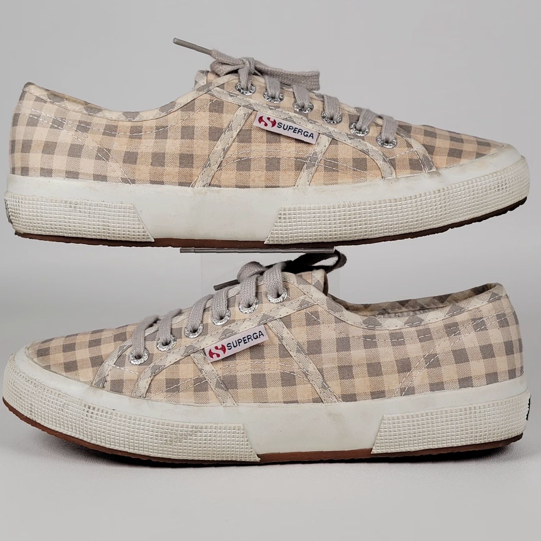 Superga Superga 2750 Gingham Checkerboard Sneaker Grey White Women's 8.5 S00CV40 Size US 9 / IT 39 - 5 Thumbnail