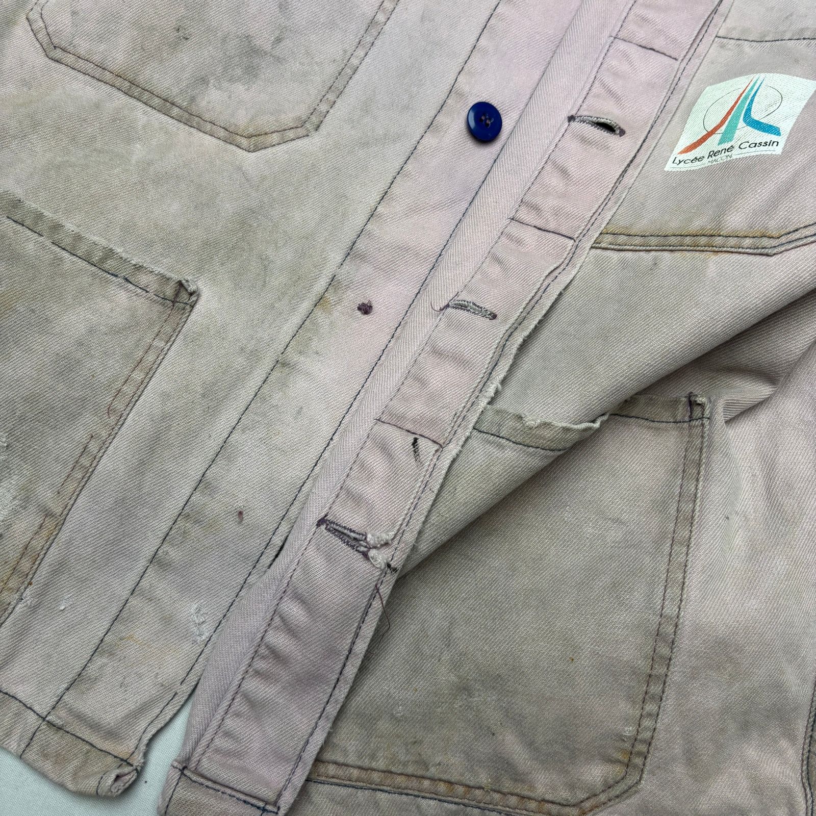 Vintage Vintage French Workwear Chore Jacket Faded Distressed Men XL Size US L / EU 52-54 / 3 - 11 Thumbnail