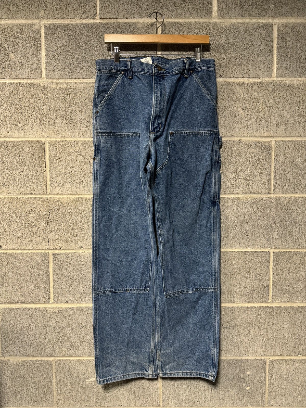 Image of 90's Carhartt Baggy Denim Double Knee Jeans 34 in Blue, Men's