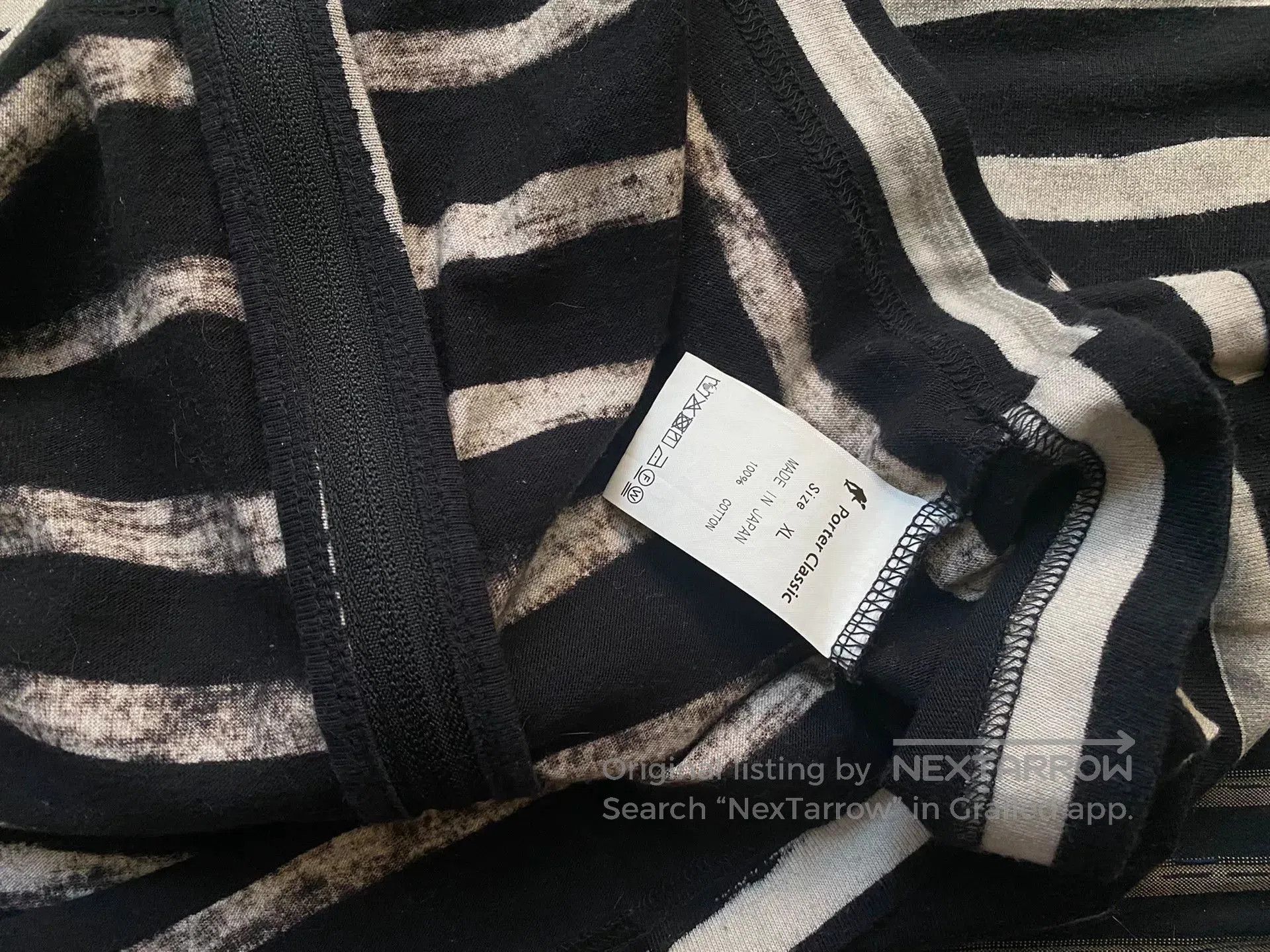 Porter Classic black and white striped zip sweatshirt. Size US XL / EU 56 / 4 - 2 Thumbnail