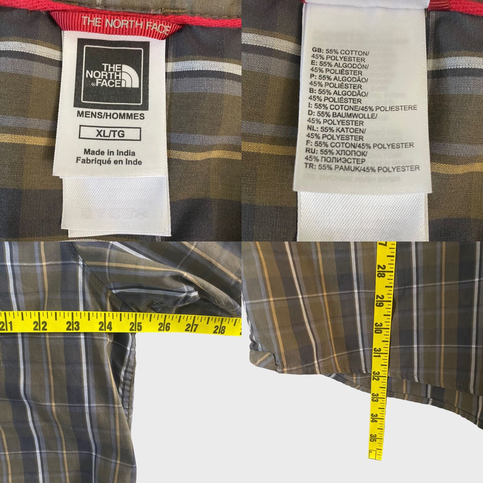 The North Face The North Face Button Up Shirt Short Sleeve Mens XL Green Plaid Chest Pockets Size US XL / EU 56 / 4 - 8 Thumbnail