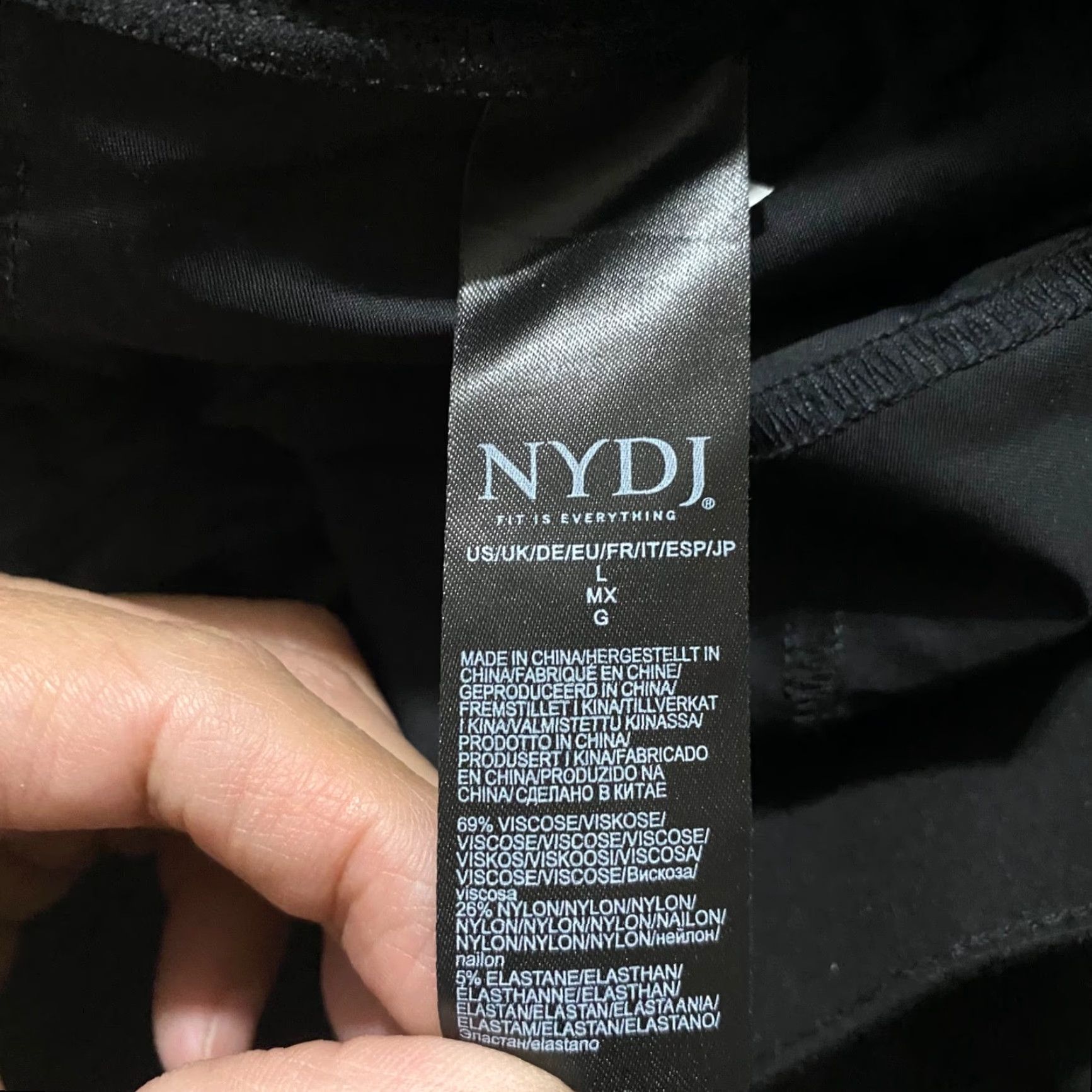 NYDJ NYDJ Womens Dress Pants Black Flared High Rise Pull On Pockets 32 Inseam 29 in VINTAGE? No Size 36" / US 14 / IT 50 - 3 Thumbnail