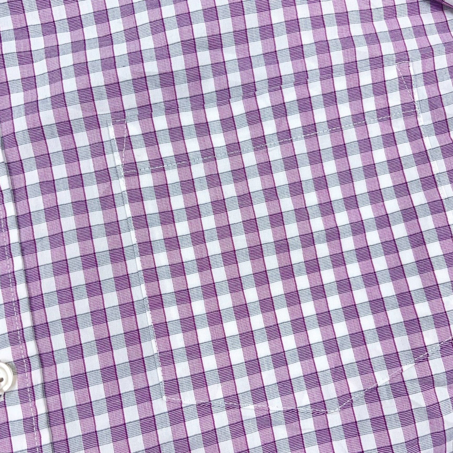 Charles Tyrwhitt Charles Tyrwhitt Shirt Men Medium Pink Slim Fit Button Up Dress Poplin Gingham Size 40R - 5 Thumbnail