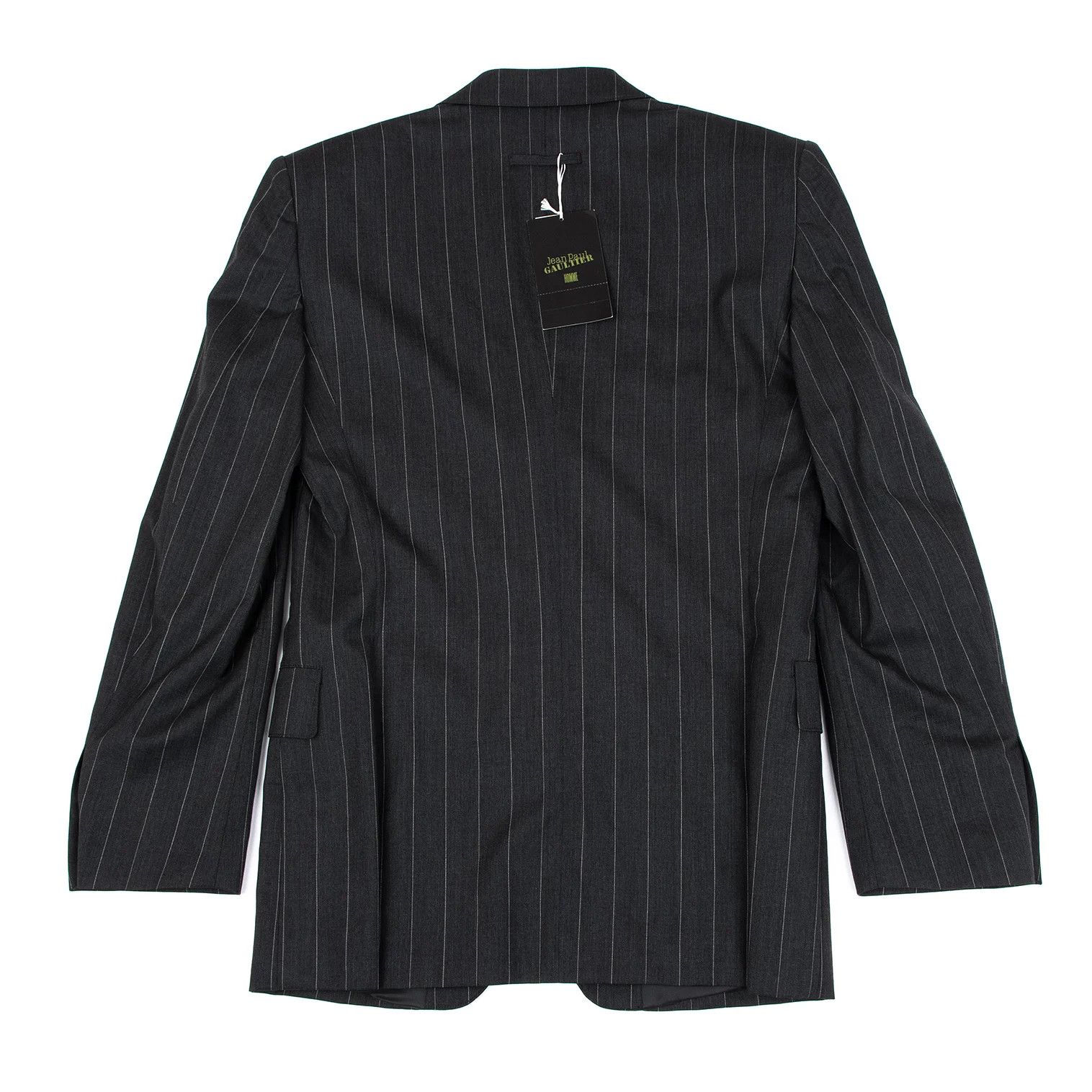 Jean Paul Gaultier Wool Stripe 3-Button Jacket in Gray, Size 48 Size US M / EU 48-50 / 2 - 13 Thumbnail