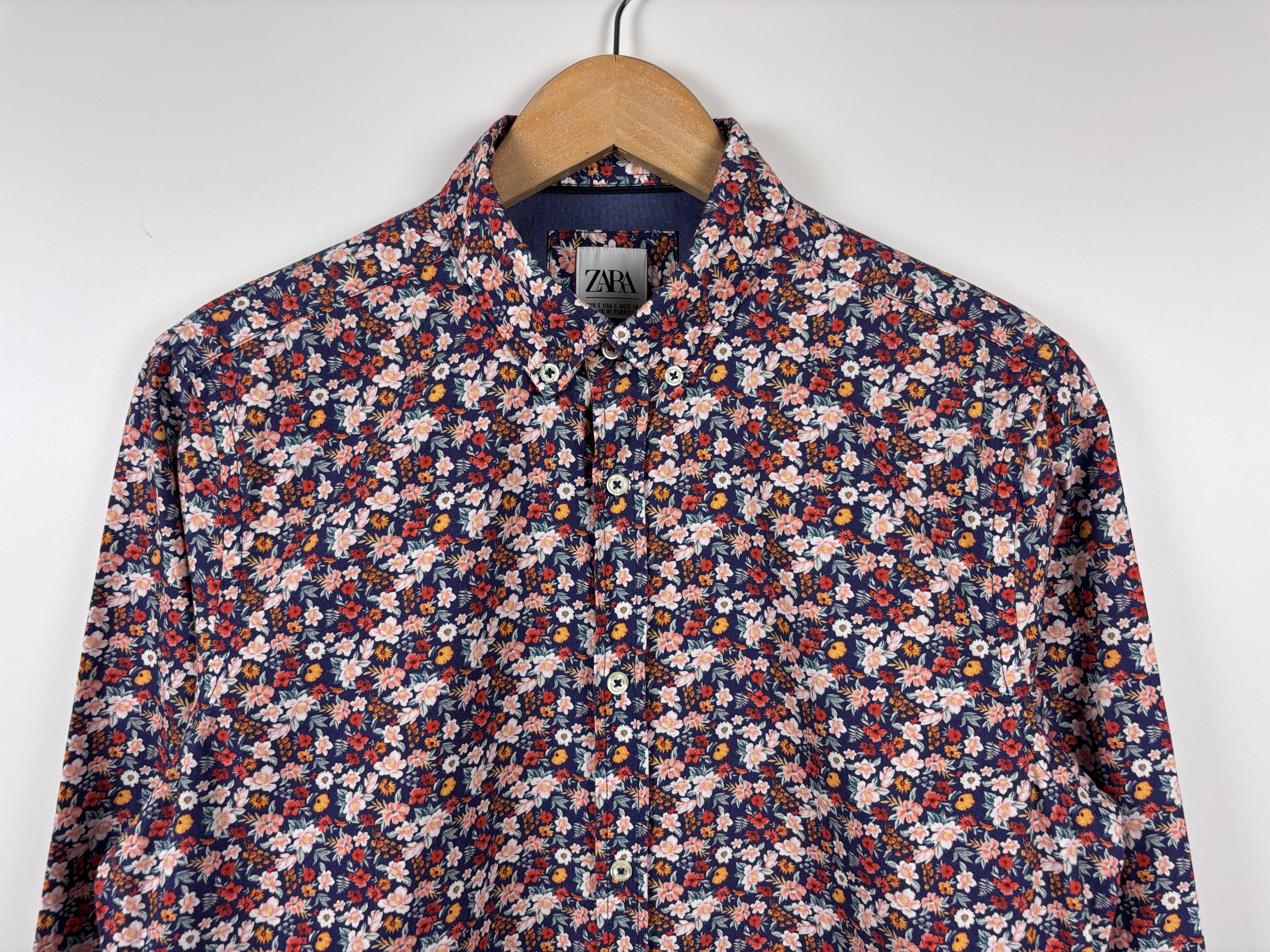 Zara ZARA Floral Button Down Shirt Slim Fit Multicolor Cotton S Size US S / EU 44-46 / 1 - 2 Thumbnail