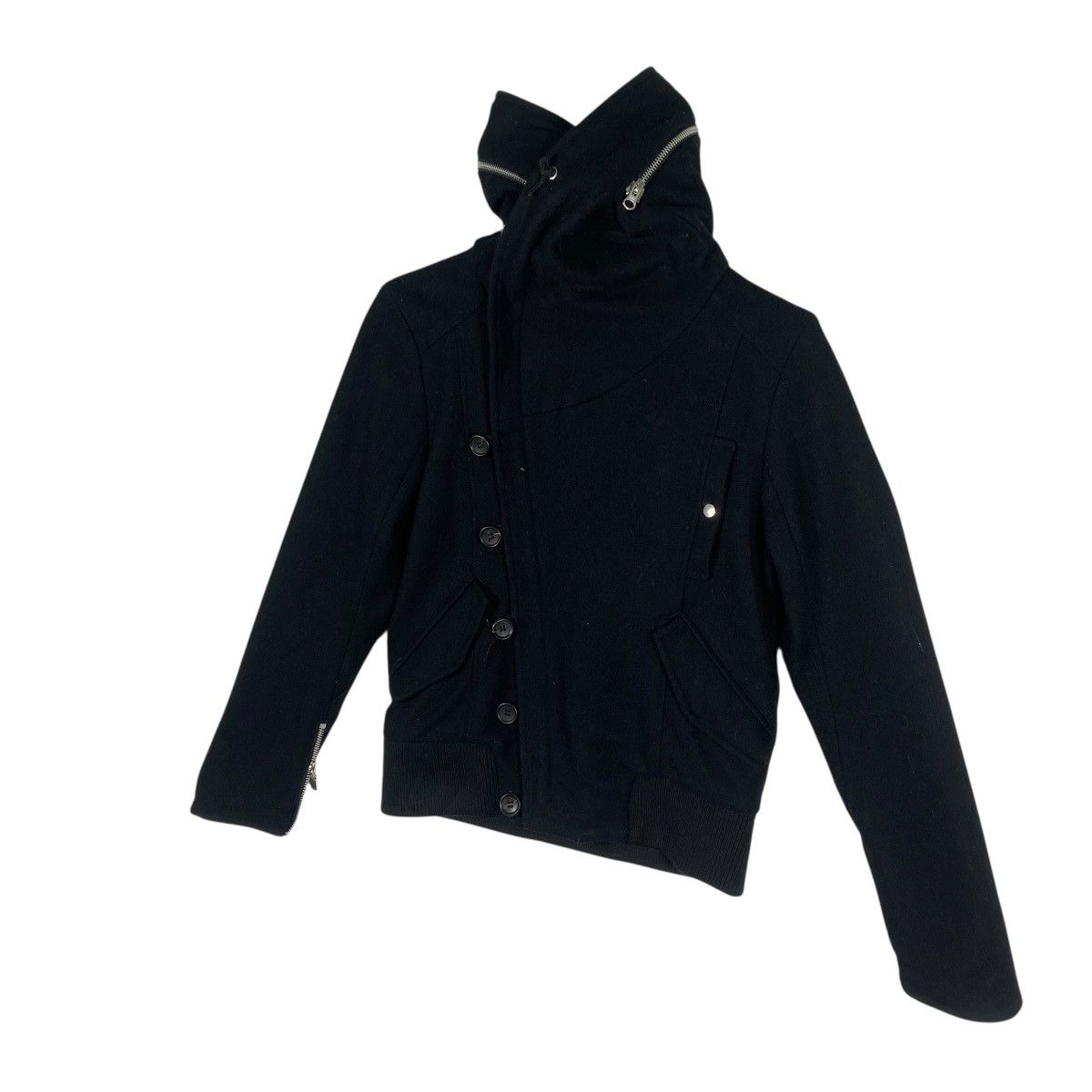 Japanese Brand The Twelve Harajuku Gothic Hoodie Wool Zipper Button Jacket Size L / US 10 / IT 46 - 2 Thumbnail