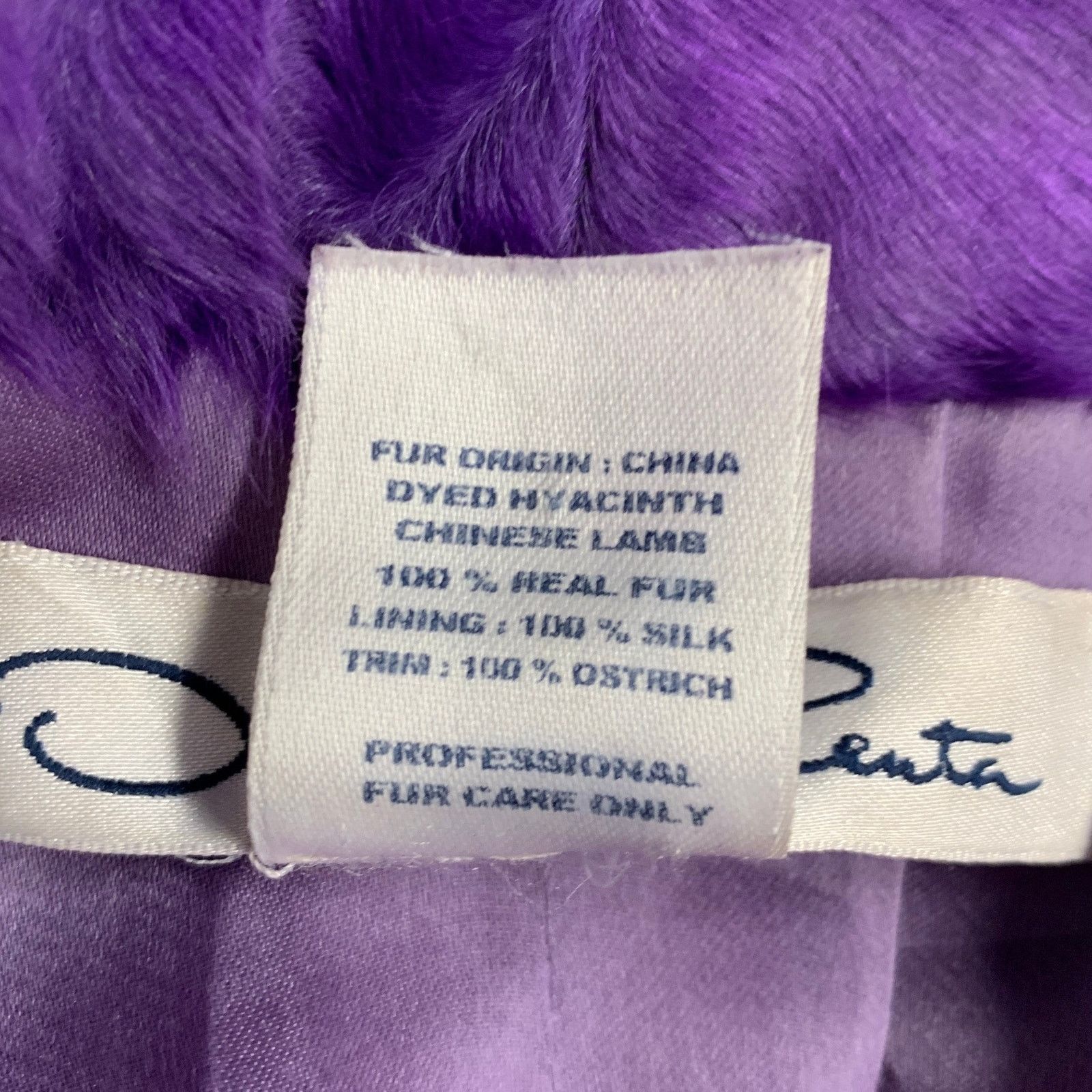 Oscar De La Renta Size 6 Purple Ostrich Leather Lamb Fur Eye Hook Vest Size M / US 6-8 / IT 42-44 - 6 Thumbnail