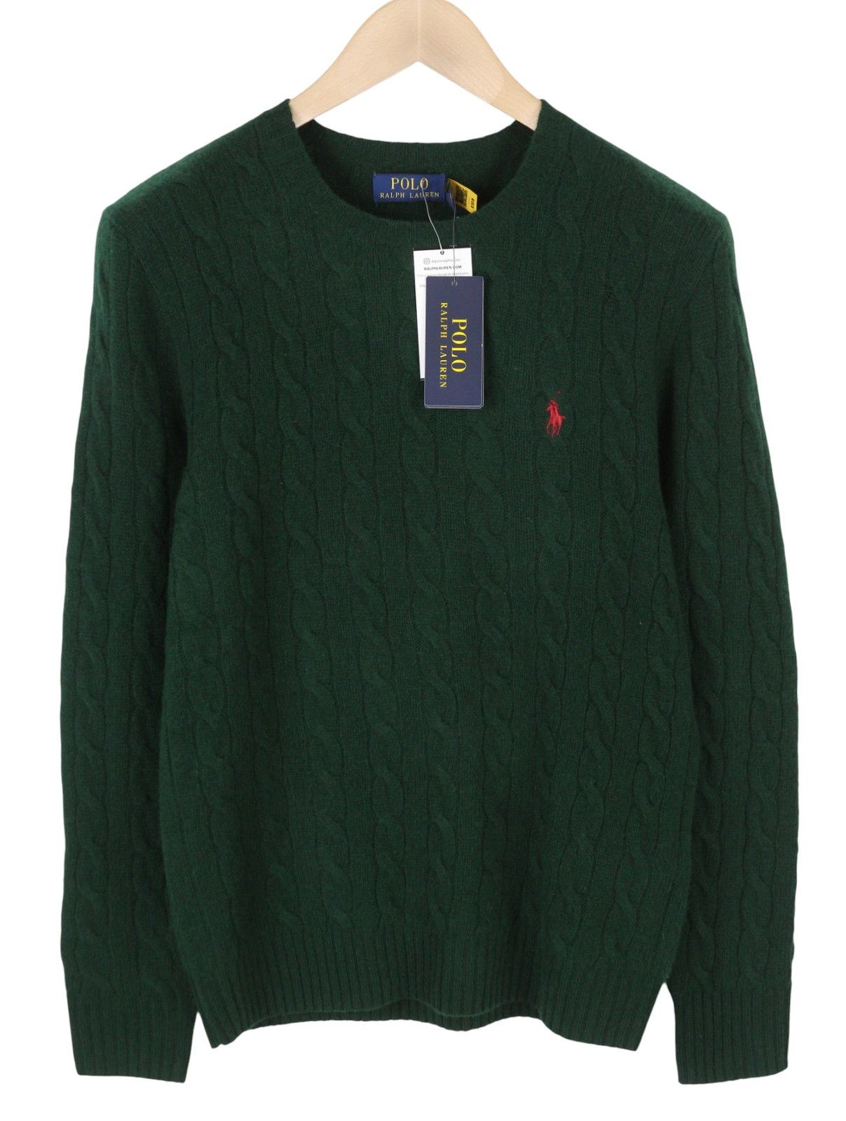 Ralph Lauren Dark Green L Wool Cashmere Tight Knit Pullover 86926 Size US L / EU 52-54 / 3 - 2 Thumbnail