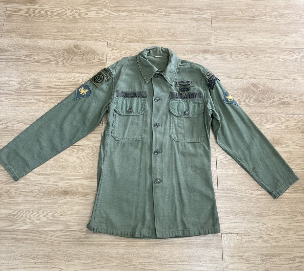 Vintage Air Force Military 1950s Shirt Button Up Size US M / EU 48-50 / 2 - 1 Thumbnail
