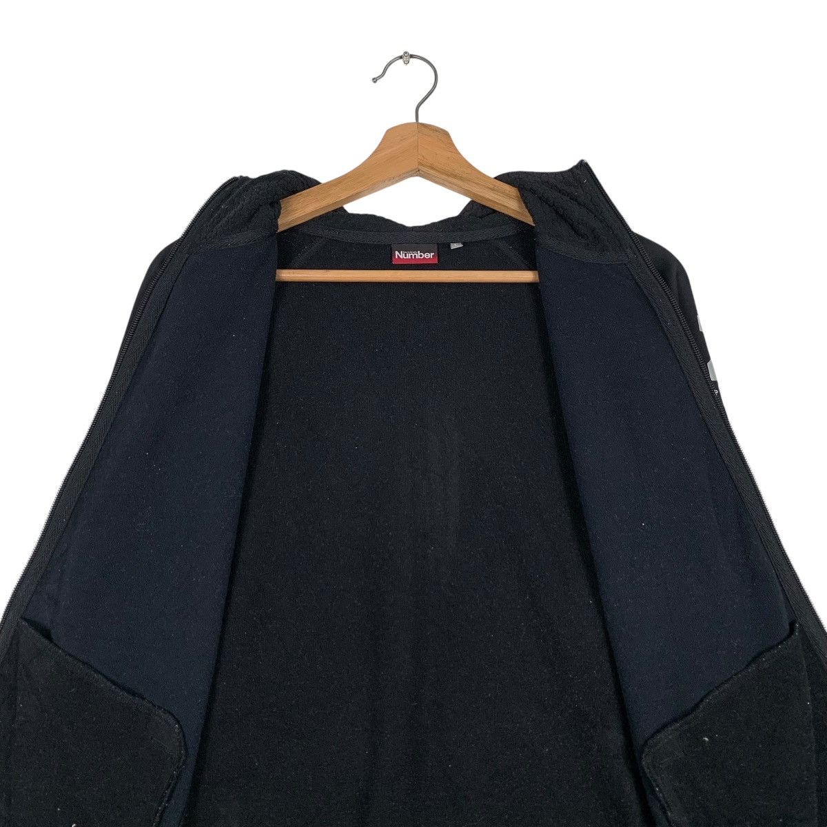 Japanese Brand NUMBER ATHLETICS Big Logo Zipper Hoodie Sweatshirt #1277-C57 Size US L / EU 52-54 / 3 - 11 Thumbnail