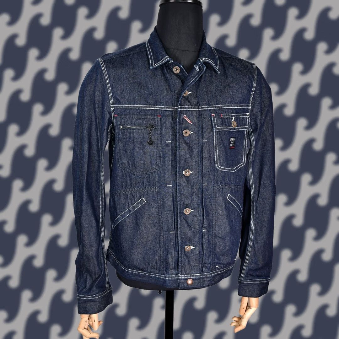 Diesel Diesel Miner-Em Embroidered Indigo Denim Jacket Men L Size US L / EU 52-54 / 3 - 1 Thumbnail