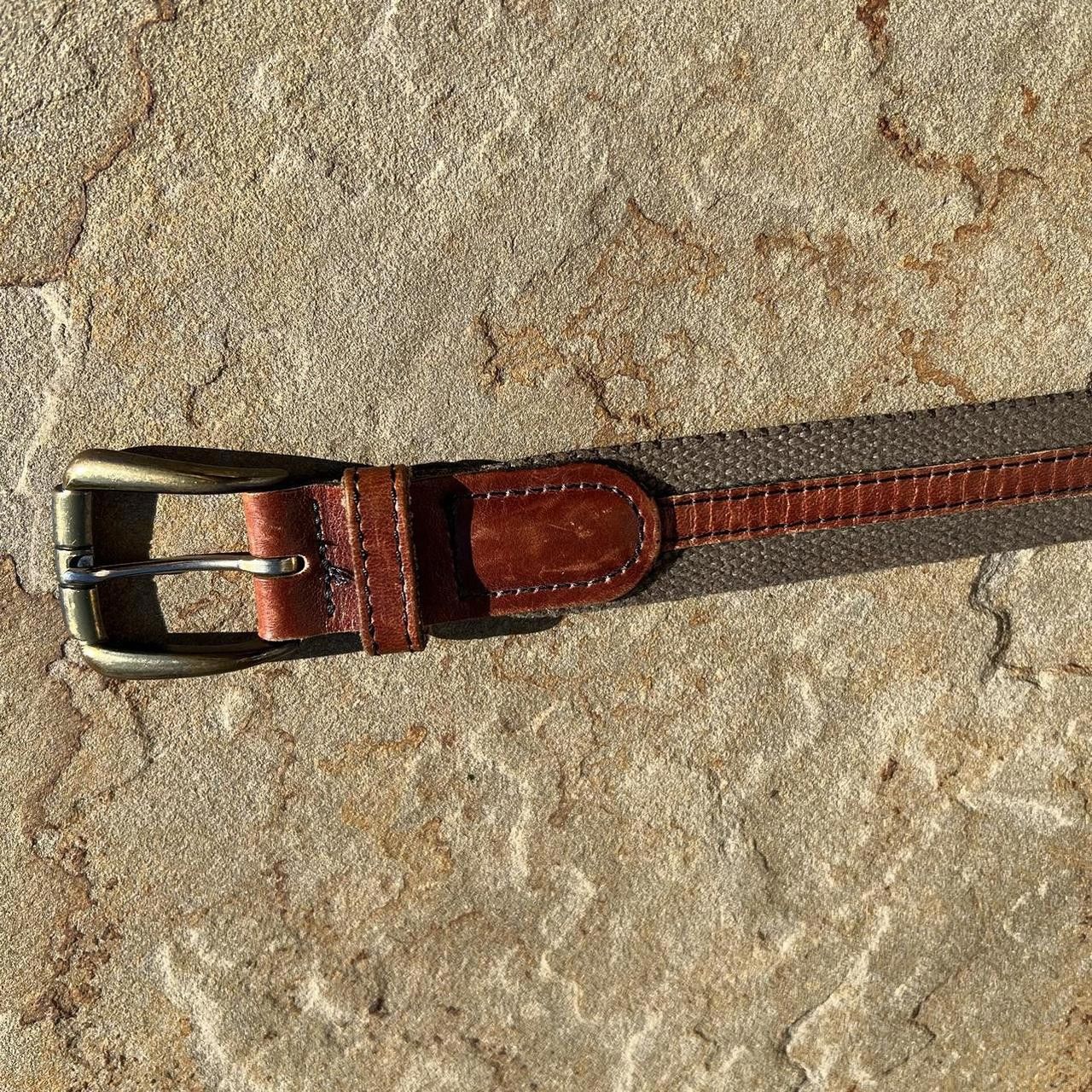 Dockers Y2K Canvas and Leather Brown Belt Made in USA Size ONE SIZE - 2 Thumbnail