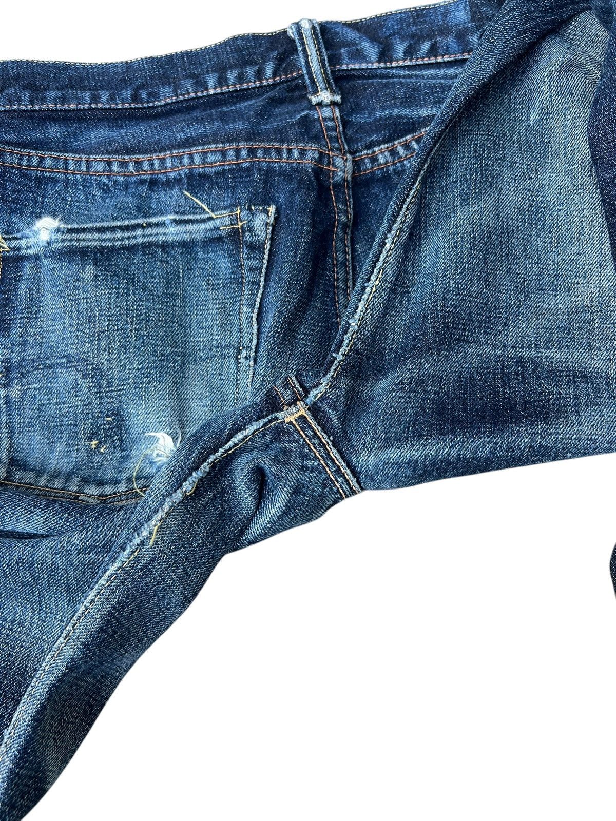 Full Count & Co. Vintage Full Count Japan Distressed Denim Selvedge Jeans Size US 30 / EU 46 - 18 Thumbnail