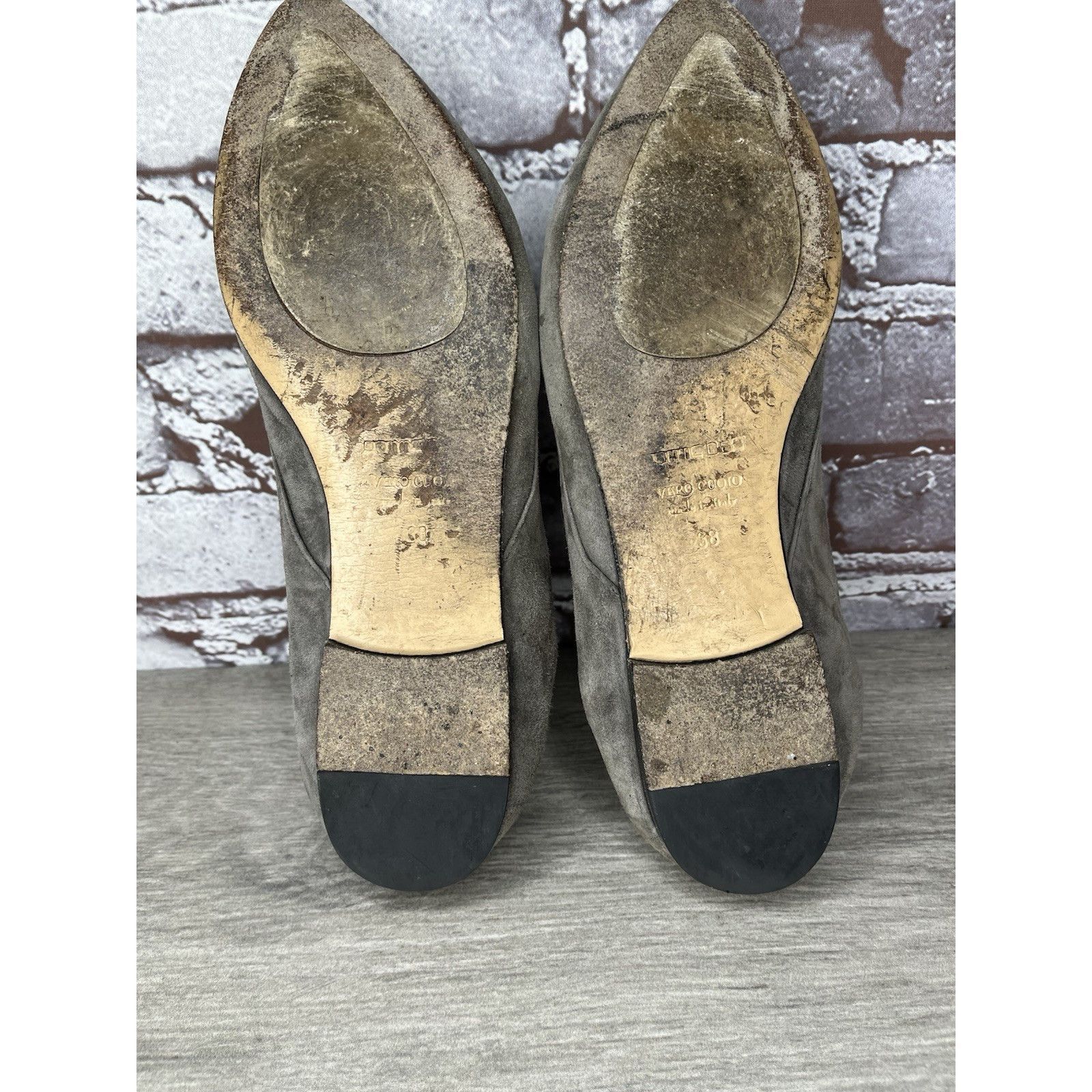 gomme Pomme D’or Gray Suede Leather Pointed Toe Ballet Flats Women Size US 7.5 / IT 37.5 - 8 Thumbnail