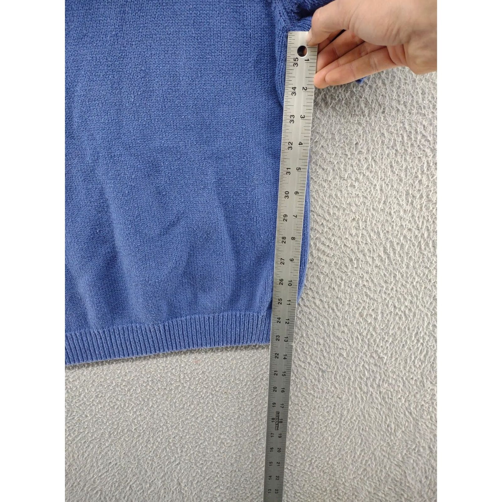 Lands' End Lands' End Knit Short Sleeve Pullover Sweater L 14/16 USA Made Blue 100% Cotton Womens Casual Knit Crew Neck Logo Vintage: No Size L / US 10 / IT 46 - 5 Thumbnail
