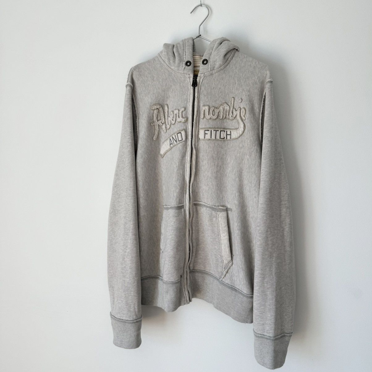 Abercrombie & Fitch Vtg 2000s Abercrombie & Fitch Distressed Zip Up Hoodie Y2K Size US L / EU 52-54 / 3 - 3 Thumbnail
