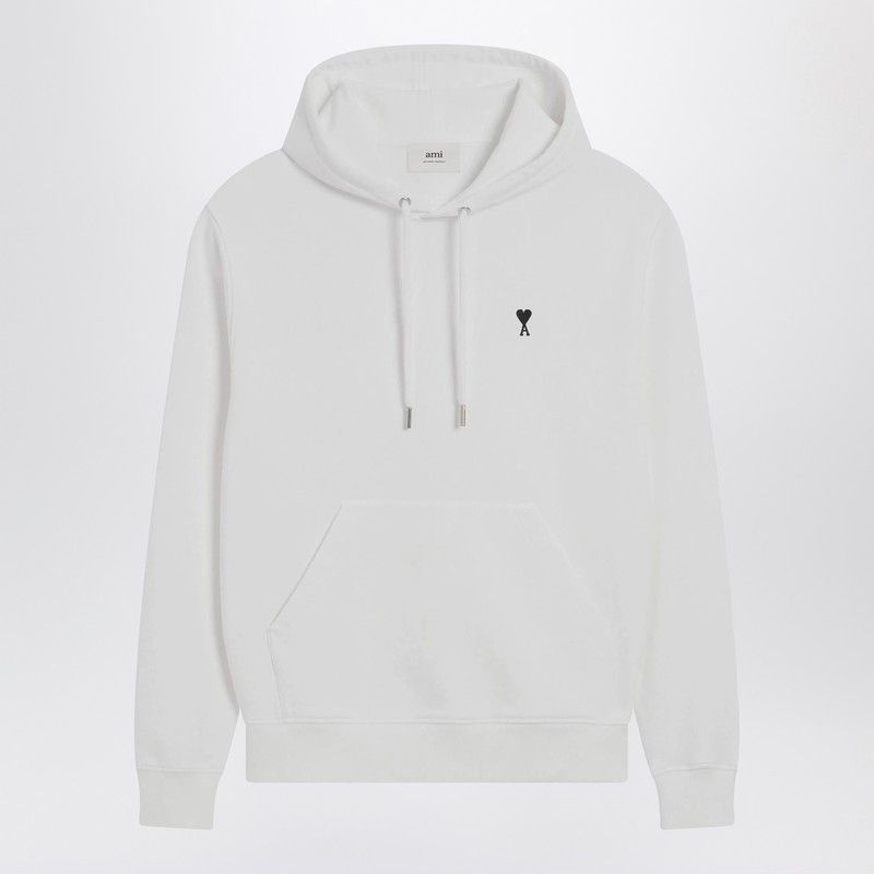AMI Ami Paris White Ami De Coeur Hooded Sweatshirt Size US XXL / EU 58 / 5 - 1 Thumbnail