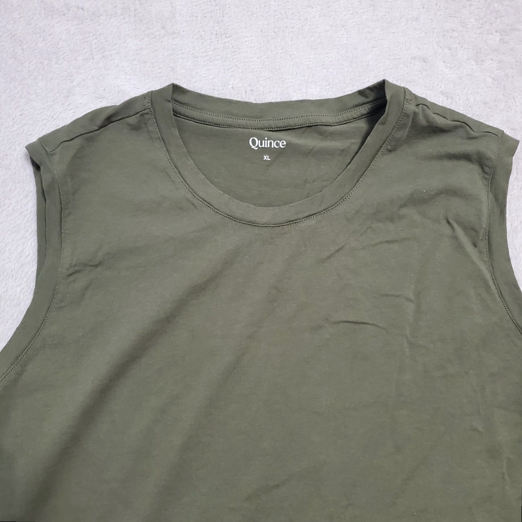 Quince Quince Muscle Tee Women XL Green Round Neck Sleeveless Top Active Casual Tank Shirt Women's Athletic Minimalist Size XL / US 12-14 / IT 48-50 - 4 Thumbnail
