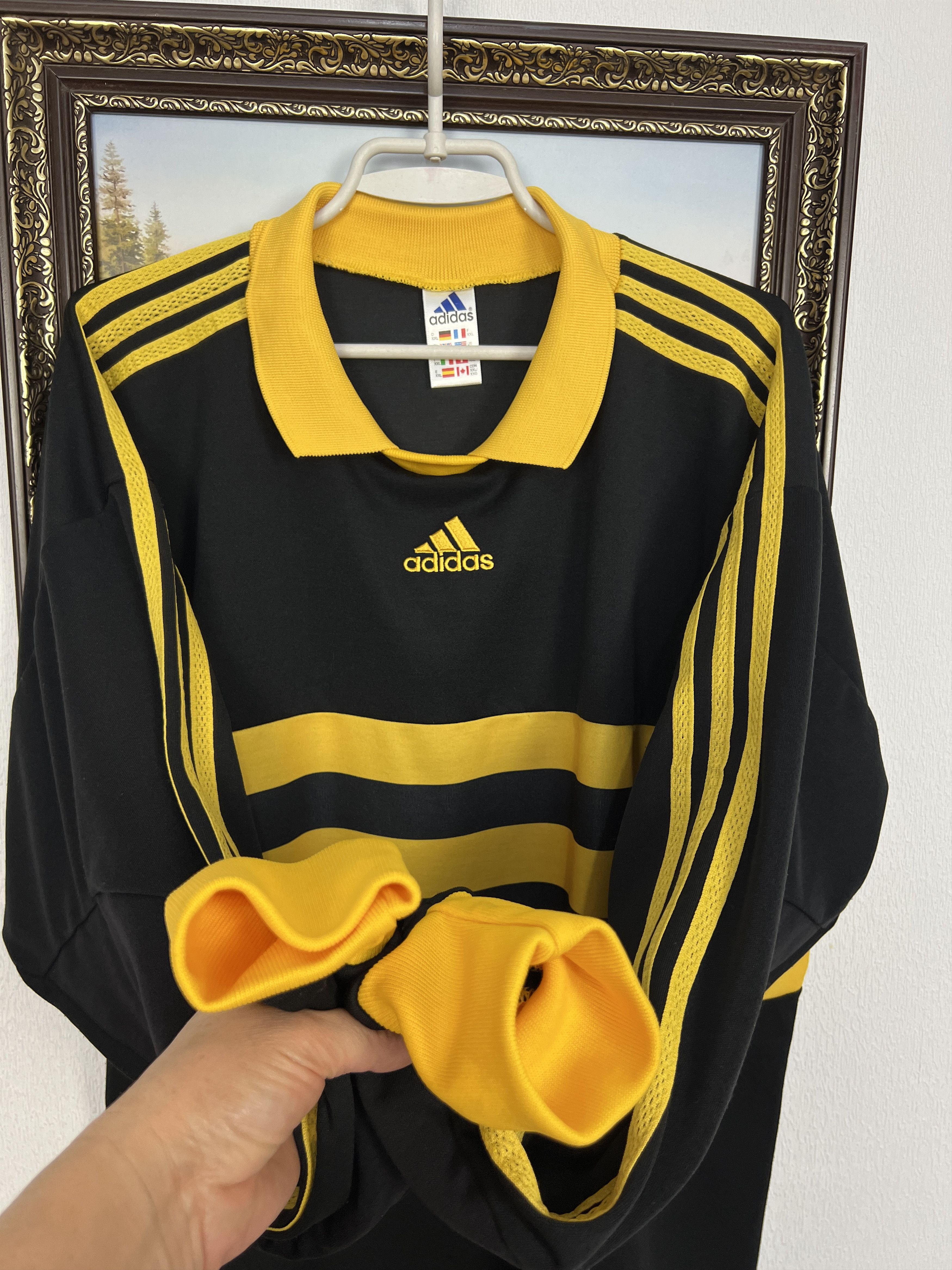 Adidas Vintage Football Template Shirt Soccer Long Sleeve Jersey Size US XXL / EU 58 / 5 - 5 Thumbnail