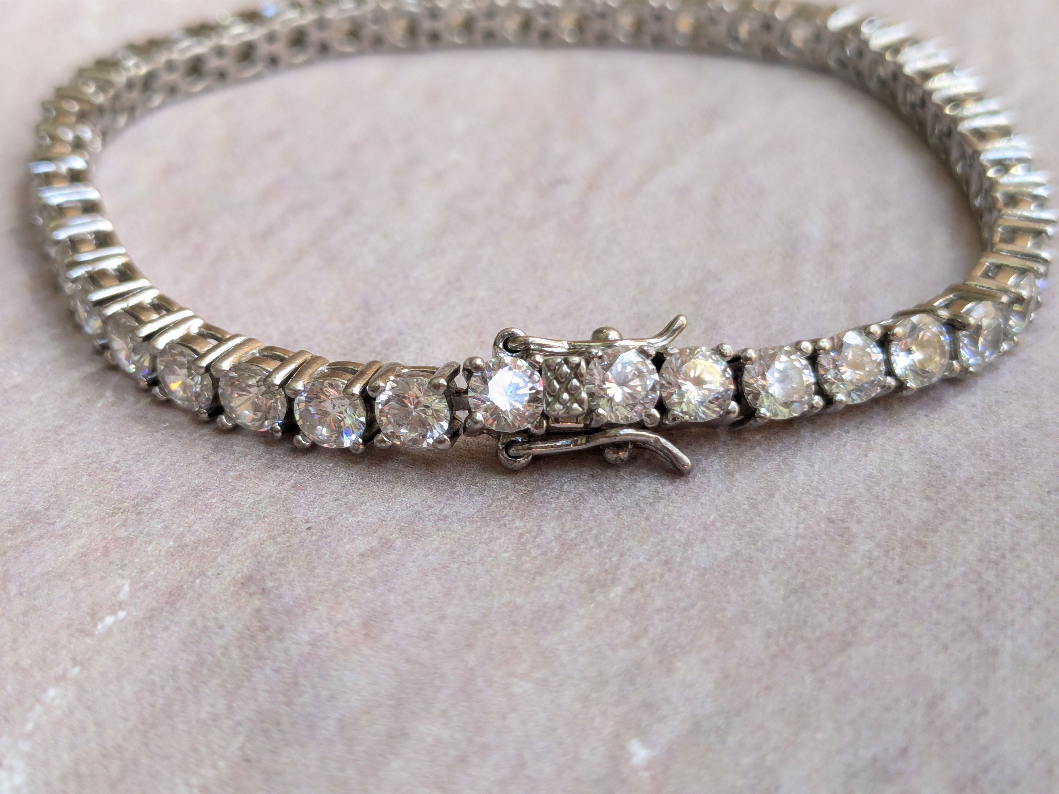 Sterling Silver Sterling Silver Tennis Bracelet CZ Clear 7.25" Round Size ONE SIZE - 3 Thumbnail