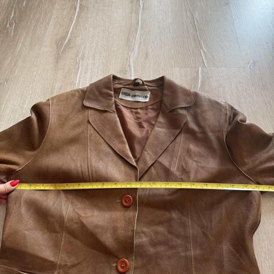 Vintage Vintage BIBA Pariscop Leather Jacket 2 Button Brown Womens M Size M / US 6-8 / IT 42-44 - 6 Thumbnail