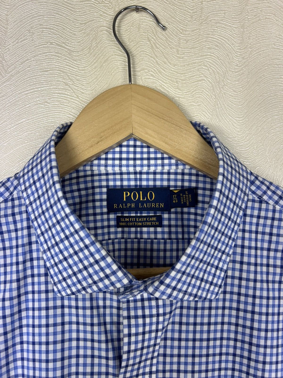 Polo Ralph Lauren Polo Ralph Lauren Blue Check Slim Fit Stretch Shirt Sz XL Size US XL / EU 56 / 4 - 4 Thumbnail