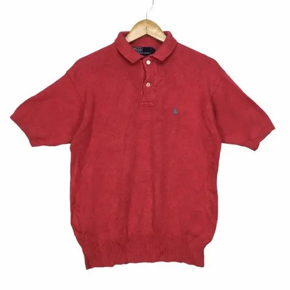 Vtg 90' POLO RALPH LAUREN Small Pony Red Knitwear Sweater