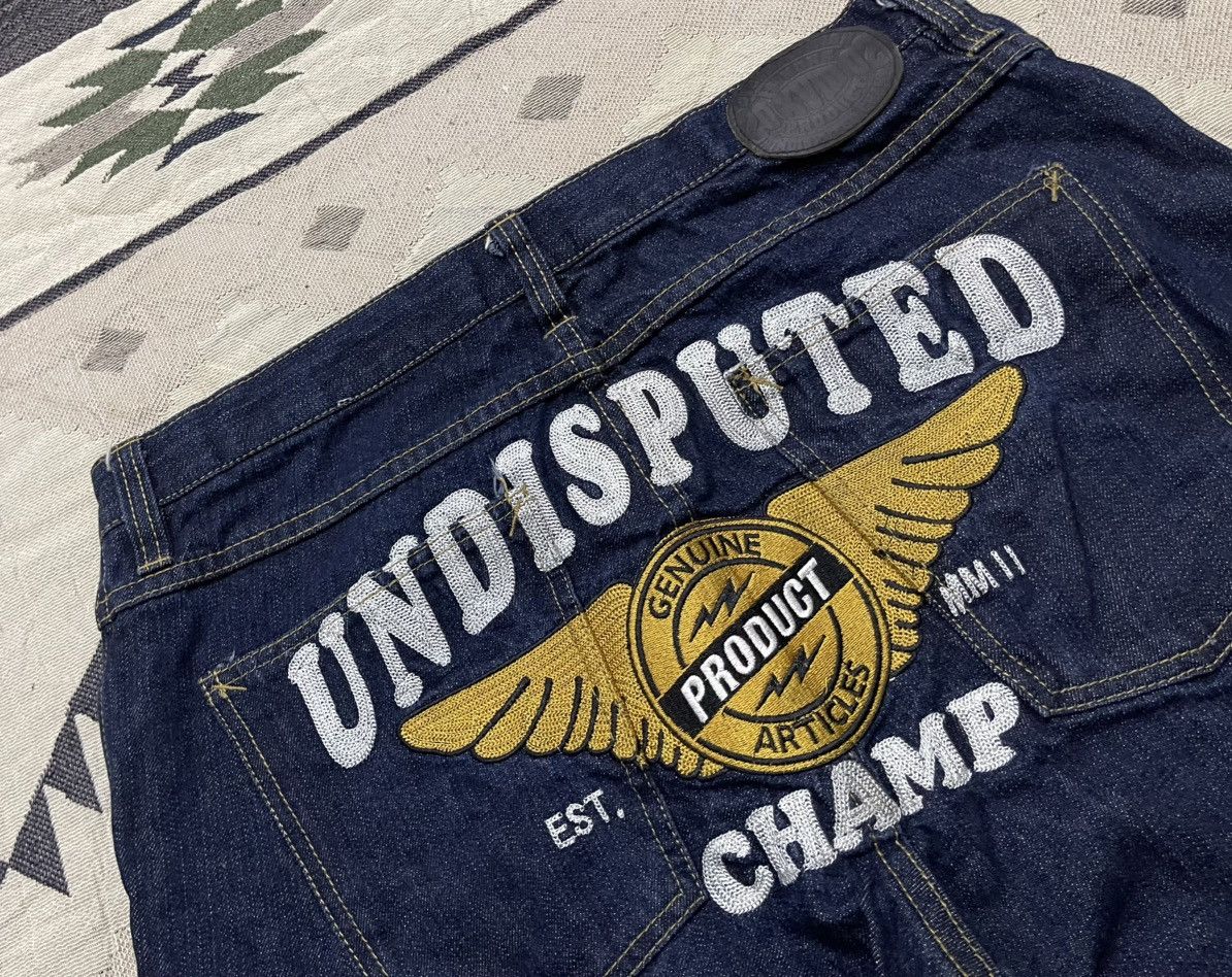 Beauty Beast 00s UNDISPUTED CHAMP GENUINE PRODUCT EMBROIDERED LOGO JEANS Size US 35 - 7 Thumbnail