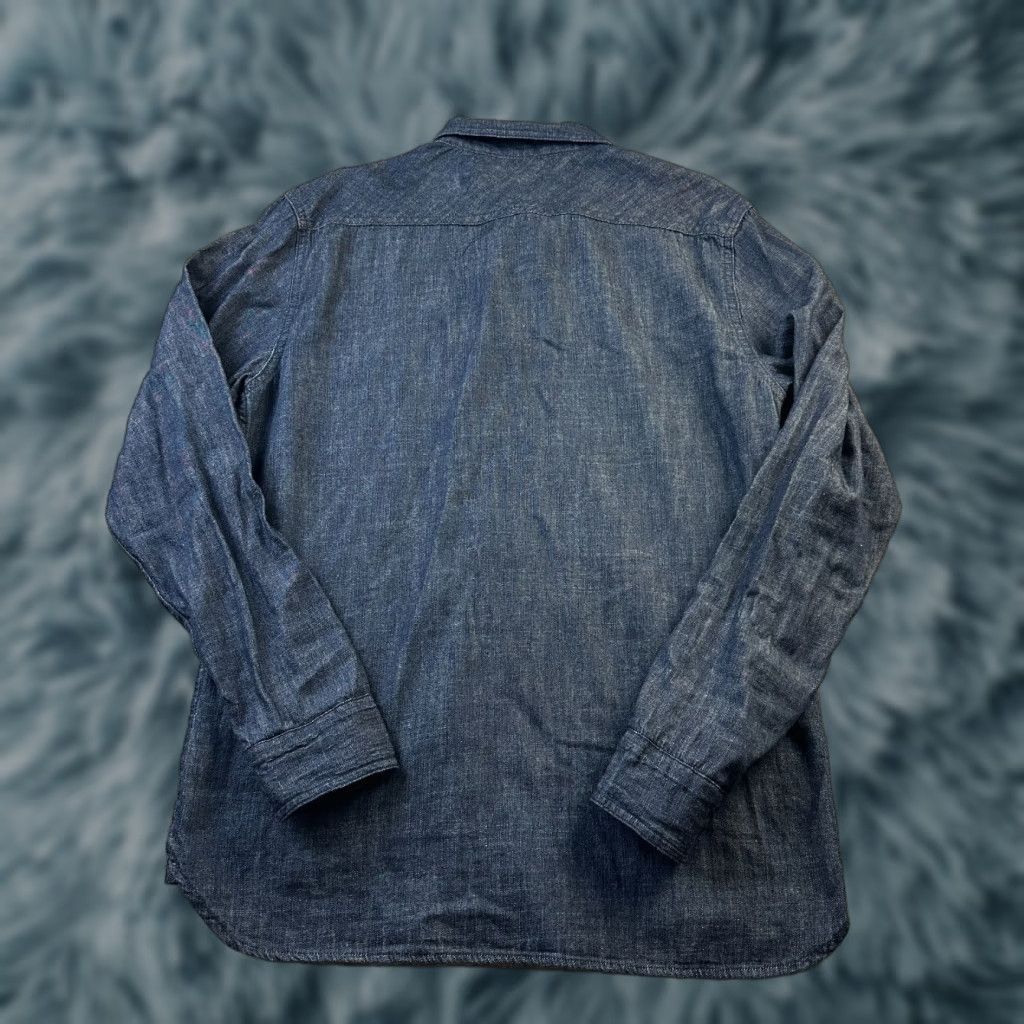 Levi's Levis Jean Shirt Mens Medium Blue Denim Dark Indigo Pocket Long Sleeve Button-Up Collared Casual Workwear Regular Fit Classic Colorful Preppy Size US M / EU 48-50 / 2 - 1 Thumbnail