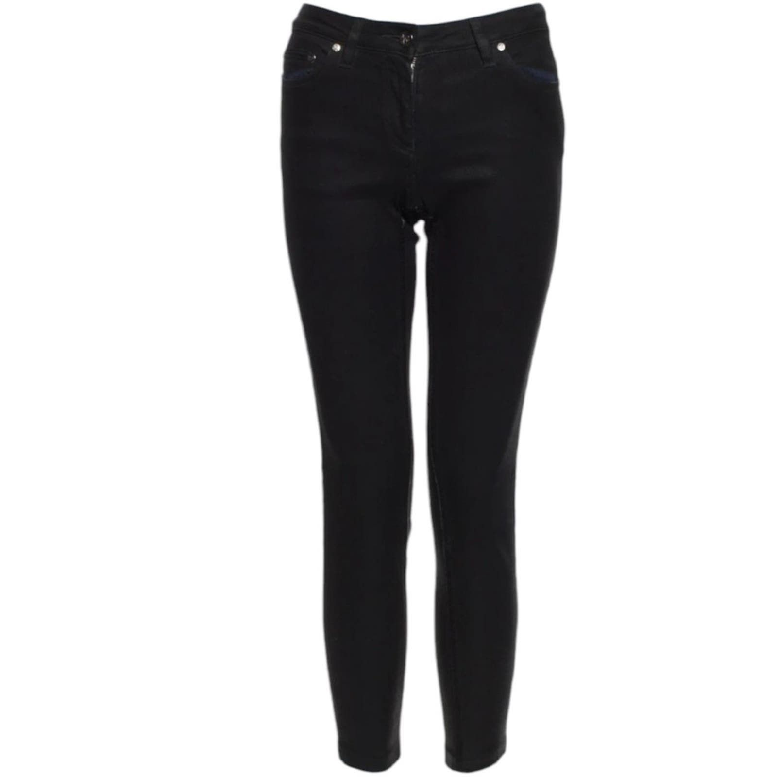 image of Roberto Cavalli Black Mid-Rise Skinny Leg Jeans, Us2/it38, Women's (Size 26)