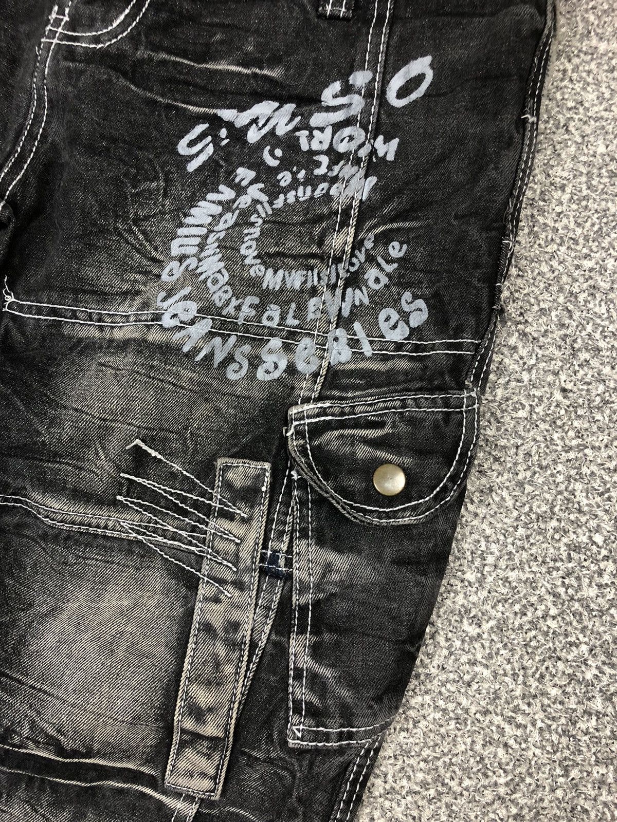 Japanese Brand Japanese Brands ASTON Faded Double Waist Cargo Jeans Size US 32 / EU 48 - 5 Thumbnail