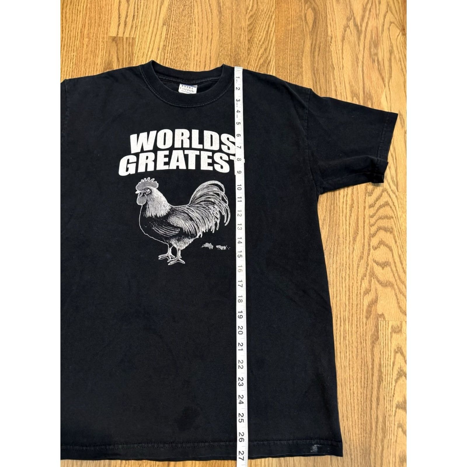 Gildan VINTAGE Worlds Greatest Cock T Shirt Men’s M Black 90s Joke Humor Chicken Rooster Mens Size US M / EU 48-50 / 2 - 6 Thumbnail